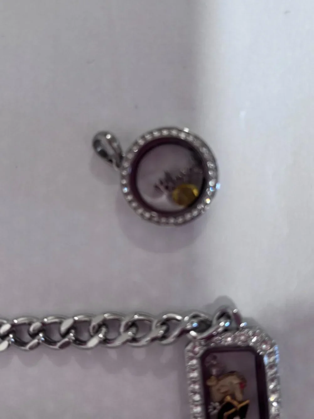 Origami Owl Bracelet Locket, Living Locket Base + charms